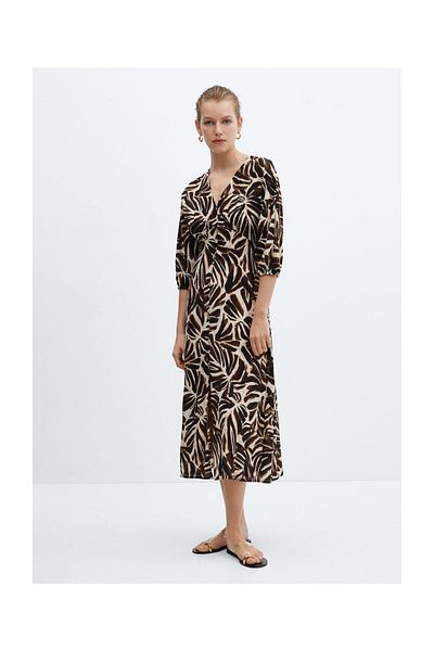 MANGO Woman Rochie imprimata cu decolteu in V