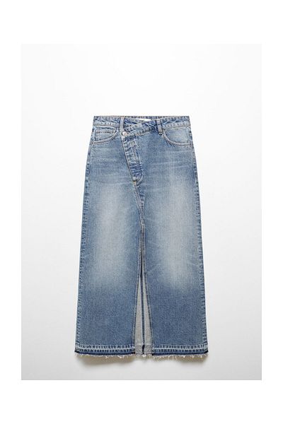 MANGO Woman Asymmetrical denim skirt