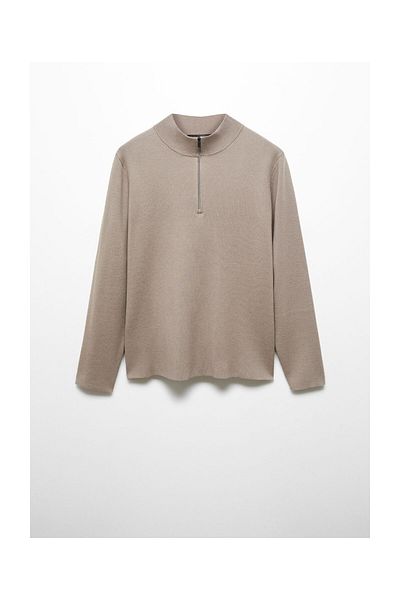 MANGO Man Zipped high collar sweater