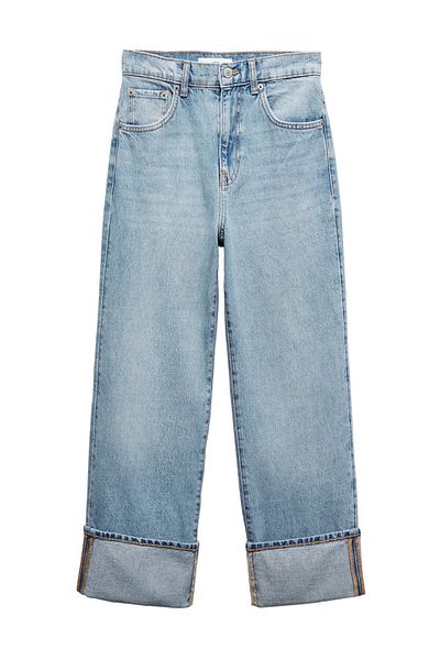 MANGO Woman Turned-up straight jeans