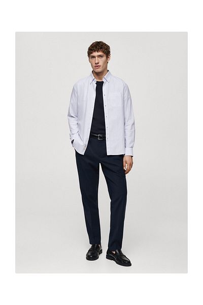 MANGO Man 100% cotton kodak striped shirt