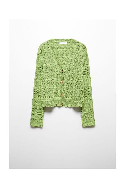 MANGO Woman Cardigan cu detalii ajurate