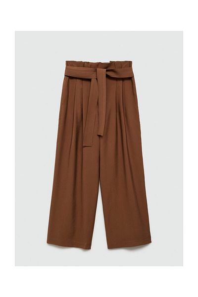MANGO Woman Belt straight-fit trousers