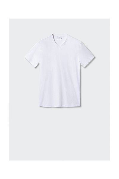 MANGO Man Basic cotton V-neck T-shirt