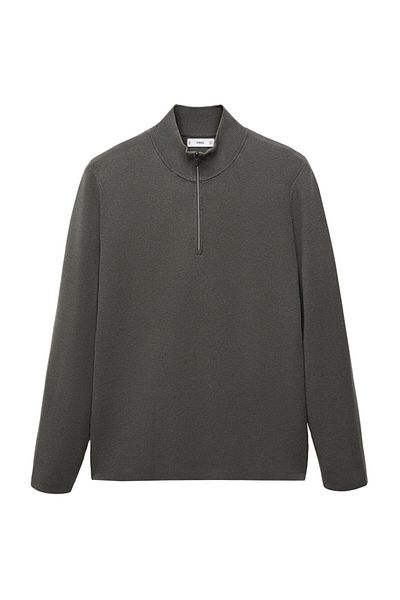 MANGO Man Zipped high collar sweater