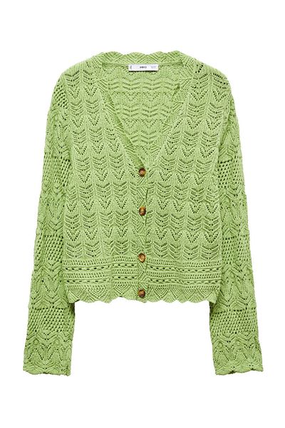 MANGO Woman Cardigan cu detalii ajurate
