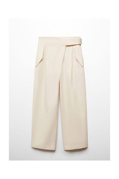 MANGO Woman Pantaloni plisați încrucișați