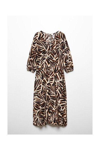 MANGO Woman Rochie imprimata cu decolteu in V