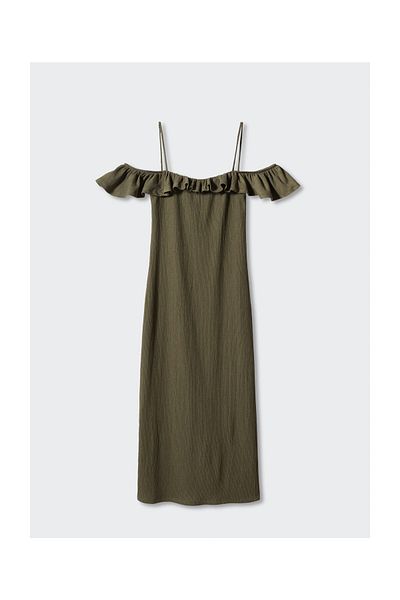 MANGO Woman Textured ruffled dress