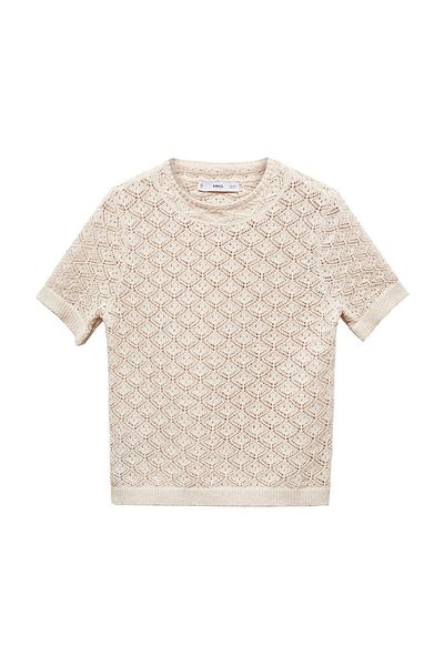MANGO Woman Openwork short-sleeved sweater