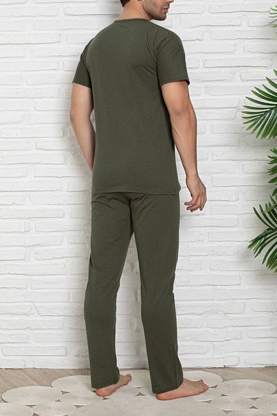 Edit by Trendyol Khakifarbenes Strick-Pyjama-Set mit normaler Passform TMNSS25PT00040