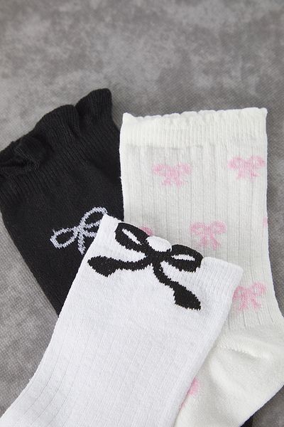 Trendyol Collection Mehrfarbige 3-teilige bedruckte Jacquard-Stricksocken THMSS25CO00001