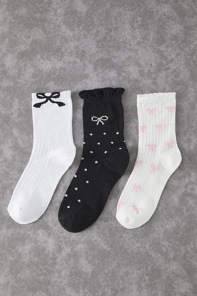 Trendyol Collection Mehrfarbige 3-teilige bedruckte Jacquard-Stricksocken THMSS25CO00001