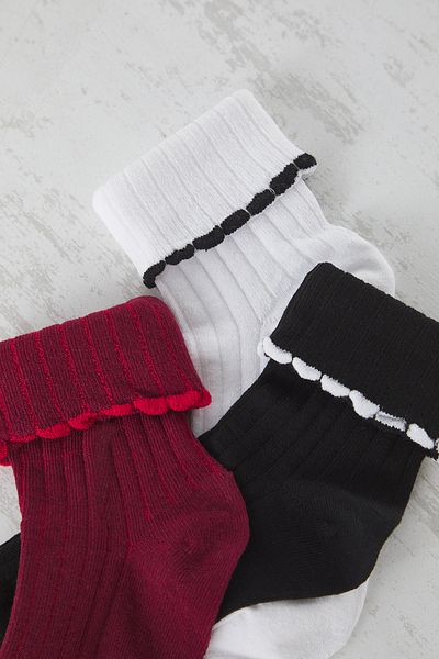 Trendyol Collection Multicolor 3-Piece Plain Jacquard Knitted Socks Thmss25Co00000