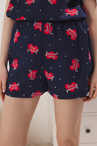 Trendyol Collection Темно-синій піжамний комплект Orme з 100 бавовняних сортів THMSS25PT00368