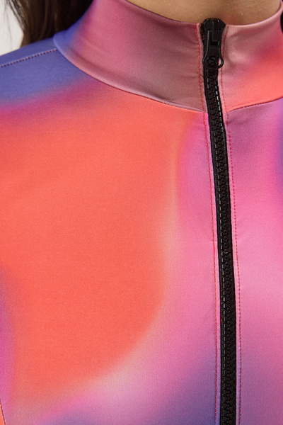 Trendyol Collection Long Sleeve Colorful Surfing Swimsuit - Abstract Zipper Tbess20Ma0301