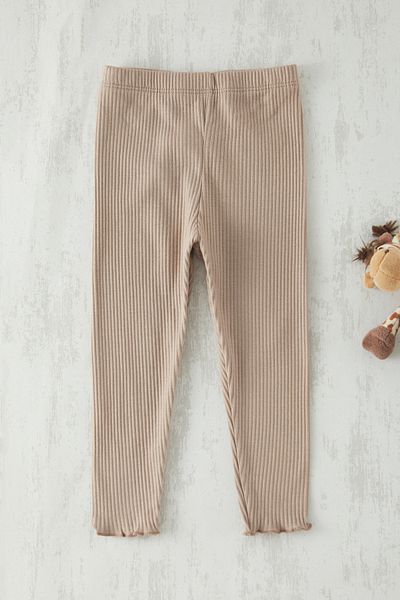 TRENDYOLKIDS Nerzfarbene Mädchen-Leggings aus Baumwollrohr für Haustiere TKDSS25TA00019