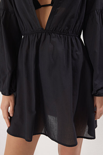 Trendyol Collection Blumen-Maxi-Strandkleid mit Ballonärmeln – TBESS25EL00032