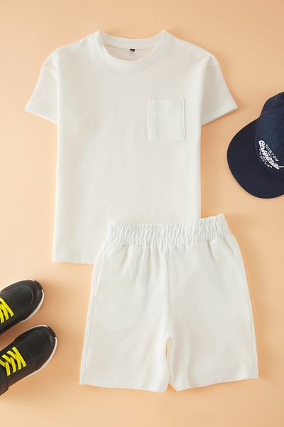 TRENDYOLKIDS Εκρού απλό πλεκτό κάτω-κορυφή κοστούμι TKDSS25AU00130