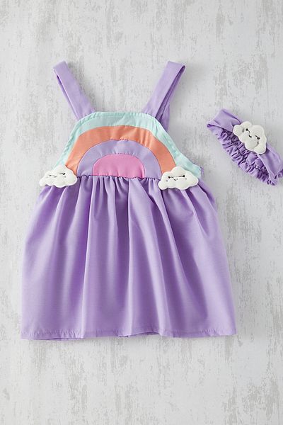 TRENDYOLKIDS Lilafarbenes Maiskleid für Babys – Mini-Strickkleid mit Regenbogenmuster