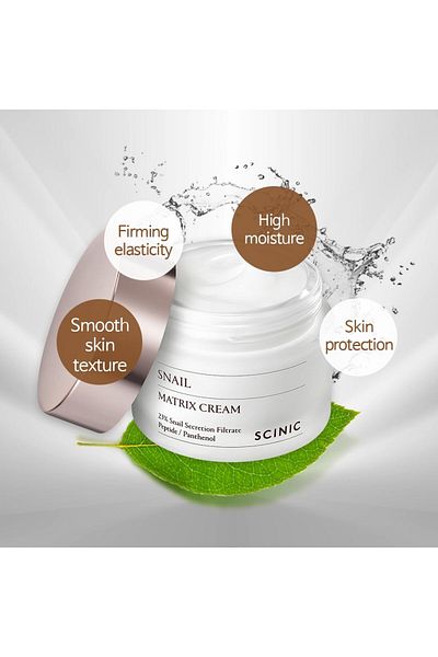 SCINIC Snail Matrix Cream - Hypoallergenic, High Moisture & Elasticity, Nutrient-Rich Korean Cream (50ml)