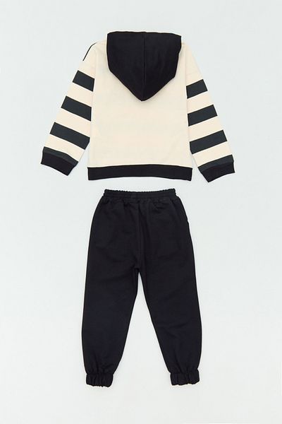 Fulla Moda 100% Cotton Striped Kangaroo Pocket Jogger Set of 2 Boys