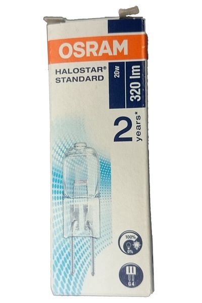 Osram - 64425 - Halogen Bulb 20 Watt 22 kWh/1000h, 12 Volt G4, 33 x 10 mm