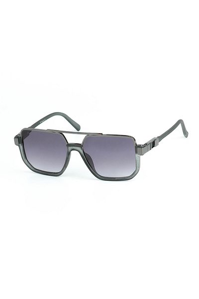 Di Caprio Unisex Gray Uv400 Protection Rectangular Model Sunglasses
