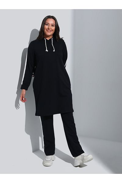 ALİA Αθλητικό τουνίκ & Pantalon Σετ δύο τεμαχίων Plus Size - Μαύρο - Alia