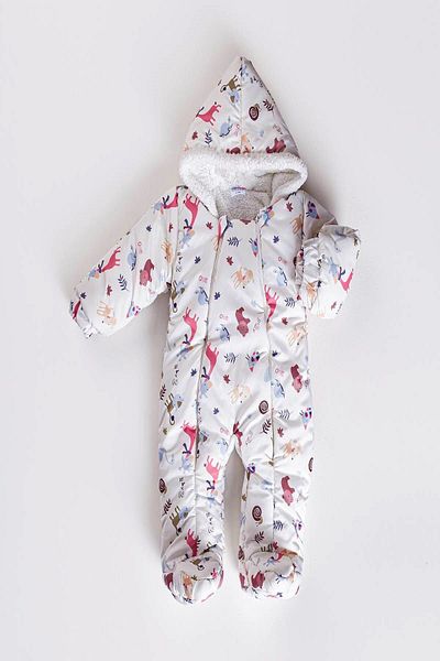 DeKuBaby New Season Little Baby Animals Patterned Winter Baby Cosmonaut Astronaut Jumpsuit with Fixed Booties