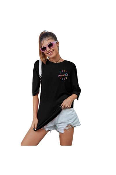 JANES Чорна футболка з принтом