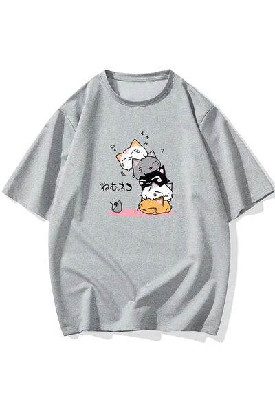 Medinenur Μπλουζάκι Cute Cats με στάμπα Basic