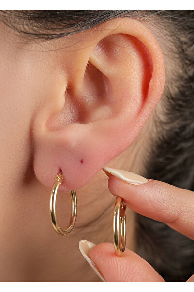 kuyumcu nurettin 2.20 gr (GRAM) Bombeli Yuvarlak Halka Küpe 22 Ayar Altın 15 mm