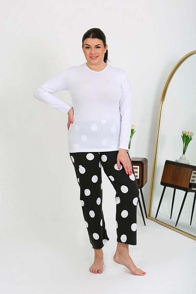 modaserdem Γυναικείες πιτζάμες μονό πάτο Plus Size – Mdsrdm Black 27553