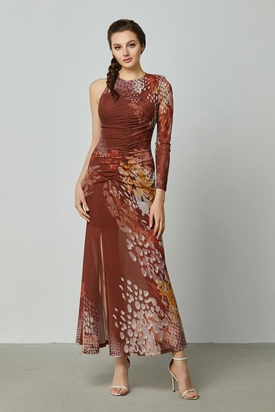 femi9 One-sleeve printed dress