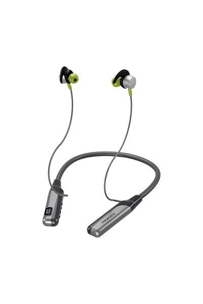 Promate Wireless Neckband, Bluetooth Earphones Card Reader, LCD Screen, Sweat-Resistance And 70Hr Playtime