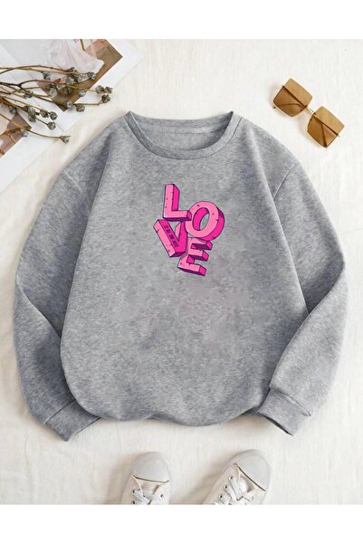 RPT MODA PREVELIKI OPUŠTENI KROJ, RUŽIČASTA SVEĆA S OTISKOM LJUBAVI, DETALJNO...