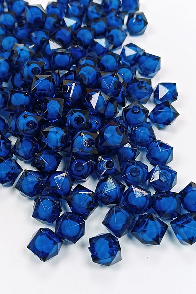 STUMBANNG Cube Bead Internally Beaded Bracelet Bag Bead 10 mm 50 Gr Dark Blue - Bnc453