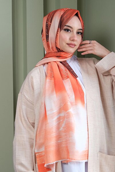 AFVENTE Light Patterned Brown Cotton Shawl