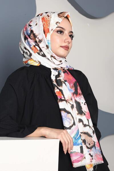 AFVENTE Cotton Shawl - Floral Pattern and Colorful