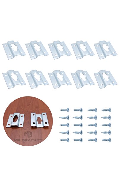 Yapıkan 10 ad. Ayna Askı Aparatı - Ağır Tablo Çerçeve Askı Aparatı - Vidalı Duvara Ayna Montaj Askı Kancası