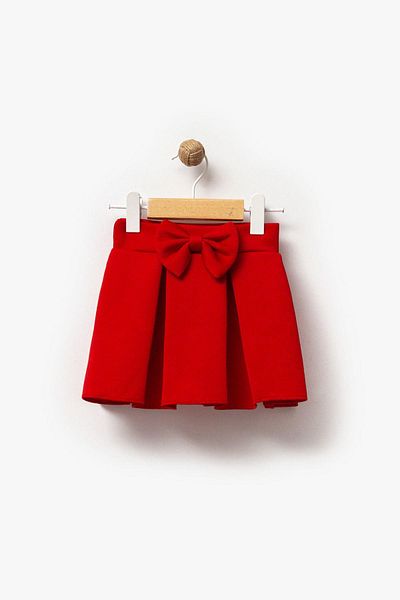 Magu Girl's Bow Detailed Diver Fabric Skirt