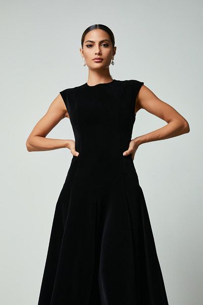 femi9 A-line velvet dress