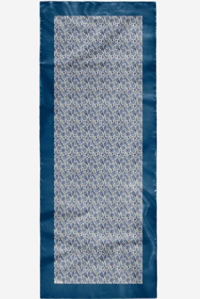 AFVENTE Turquoise Cotton Shawl - Floral Pattern