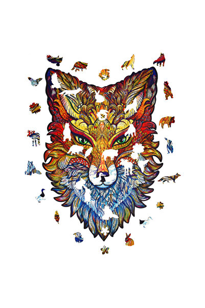 Unidragon - مجموعة ألغاز خشبية مجسمة - الثعلب الناري - الملك - 308 قطعة