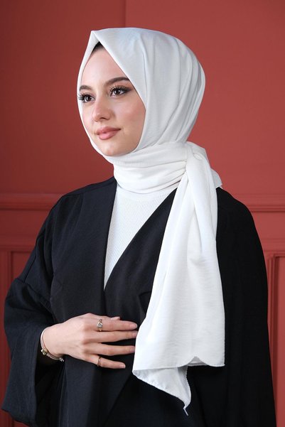 AFVENTE Ecru Cazz Cotton Shawl