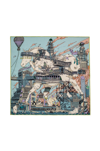 CASHMERE AND SİLK MAWLANA 100% KAŞMİR KARE ÇİFT BASKILI FULAR (70X70)