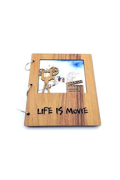 ureticiniz Vertical Themed Album with Wooden Cover
