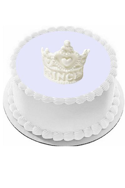Pasta9 White Color Princess Written Crown Model from Sugar Dough 7X6 cm Size Display Product Future