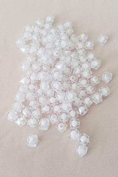 STUMBANNG Cube Bead Internally Beaded Bracelet Bag Bead 10 mm 50 Gr White - Bnc456